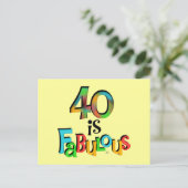 40 is Fabulous Birthday T-shirts en geschenken Briefkaart (Staand voorkant)
