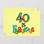 40 is Fabulous Birthday T-shirts en geschenken Briefkaart (Voorkant / Achterkant)
