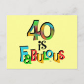 40 is Fabulous Birthday T-shirts en geschenken Briefkaart (Voorkant)