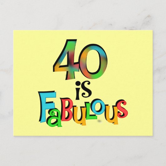 40 is Fabulous Birthday T-shirts en geschenken Briefkaart (Voorkant)