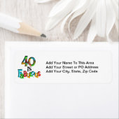 40 is Fabulous Birthday T-shirts en geschenken Etiket (Insitu)