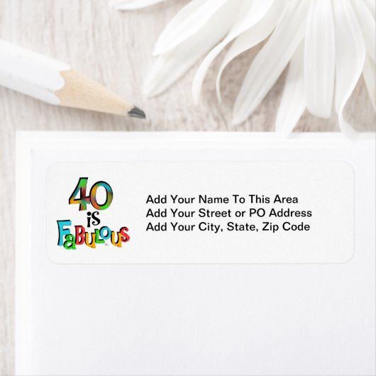 40 is Fabulous Birthday T-shirts en geschenken Etiket (Insitu)