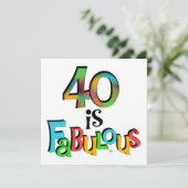 40 is Fabulous Birthday T-shirts en geschenken Kaart (Staand voorkant)