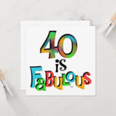 40 is Fabulous Birthday T-shirts en geschenken Kaart (Voorkant / Achterkant in situ)