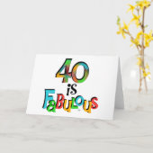 40 is Fabulous Birthday T-shirts en geschenken Kaart (Gele Bloem)
