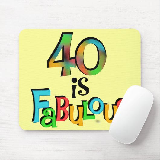40 is Fabulous Birthday T-shirts en geschenken Muismat (Met muis)