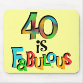 40 is Fabulous Birthday T-shirts en geschenken Muismat (Voorkant)