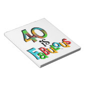 40 is Fabulous Birthday T-shirts en geschenken Notitieblok (Schuin)