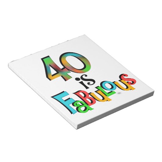 40 is Fabulous Birthday T-shirts en geschenken Notitieblok (Schuin)