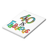 40 is Fabulous Birthday T-shirts en geschenken Notitieblok (Linkerzijde)