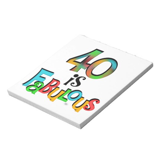 40 is Fabulous Birthday T-shirts en geschenken Notitieblok (Linkerzijde)