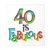 40 is Fabulous Birthday T-shirts en geschenken Notitieblok (Voorkant)