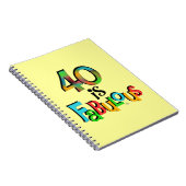 40 is Fabulous Birthday T-shirts en geschenken Notitieboek (Rechterzijde)