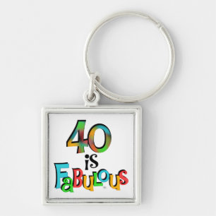 40 is Fabulous Birthday T-shirts en geschenken Sleutelhanger