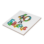 40 is Fabulous Birthday T-shirts en geschenken Tegeltje (Zijkant)