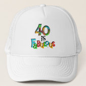 40 is Fabulous Birthday T-shirts en geschenken Trucker Pet (Voorkant)