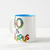 40 is Fabulous Birthday T-shirts en geschenken Tweekleurige Koffiemok (Voorkant links)