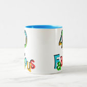 40 is Fabulous Birthday T-shirts en geschenken Tweekleurige Koffiemok (Center)