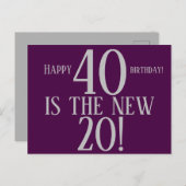 40 IS HET NIEUWE 20 GEFELICITEERD Cool Briefkaart (Voorkant / Achterkant)