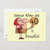 40 is mooie Tshirts en cadeautjes Briefkaart (Voorkant / Achterkant)