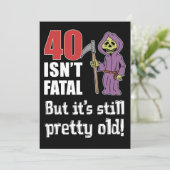 40 is niet fataal maar oude grappige Grim Reaper u Kaart (Staand voorkant)