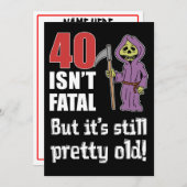 40 is niet fataal maar oude grappige Grim Reaper u Kaart (Voorkant / Achterkant)