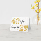 40 is prima als je 29 ziet! Birthday-kaart Kaart (Gele Bloem)