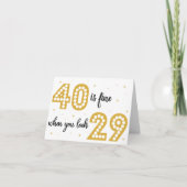 40 is prima als je 29 ziet! Birthday-kaart Kaart (Voorkant)