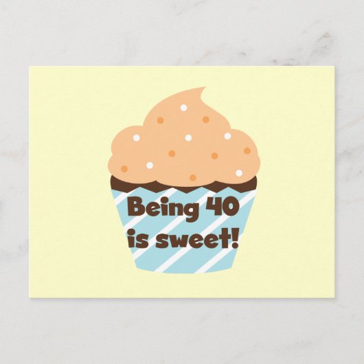 40 is Sweet Birthday T-shirts en cadeautjes Briefkaart (Voorkant)