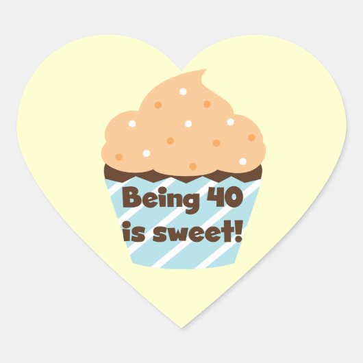 40 is Sweet Birthday T-shirts en cadeautjes Hart Sticker (Voorkant)