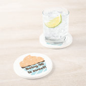 40 is Sweet Birthday T-shirts en cadeautjes Zandsteen Onderzetter (Zijkant)