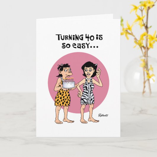 40 is zo gemakkelijk Birthday Kaart (Gele Bloem)