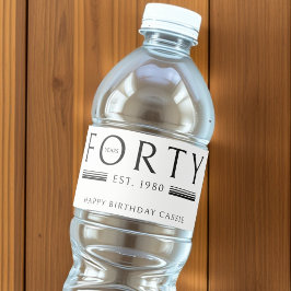 40 jaar 40e verjaardag waterfles etiket