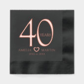 40 jaar 40ste huwelijksverjaardag naam dateert har folie servetten (Voorkant)