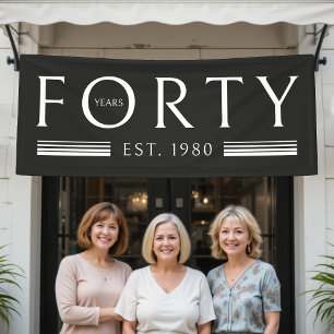 40 jaar 40ste verjaardag zwart spandoek