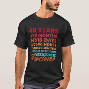 40 Jaar 480 maanden van het Zijn Geweldige Vintage T-shirt