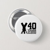 40 Jaar Awesome Cricket 40e Verjaardag Ronde Button 5,7 Cm (Voorkant /achterkant)