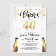 40 jaar Black Gold Stars-script