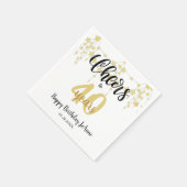 40 jaar Black Gold Stars-script Servet (Hoek)