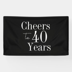 40 jaar Black White 40ste verjaardag Spandoek