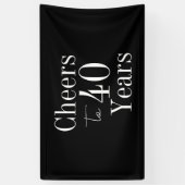 40 jaar Black White 40ste verjaardag Spandoek (Verticaal)