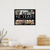 40 jaar bruiloft jubileum fotocollage bewerkbaar poster (Keuken)