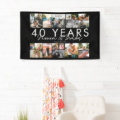 40 jaar bruiloft jubileum fotocollage bewerkbaar spandoek (Insitu)