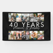 40 jaar bruiloft jubileum fotocollage bewerkbaar spandoek (Horizontaal)