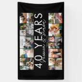 40 jaar bruiloft jubileum fotocollage bewerkbaar spandoek (Verticaal)