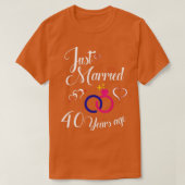 40 jaar bruiloft Jubileum T-shirt (Design voorkant)