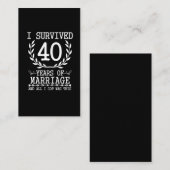 40 jaar Echtgenoot Wife 40ste bruiloft Jubileum Visitekaartje (Voorkant / Achterkant)