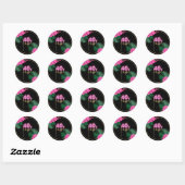 40 jaar en Fab Neon Pink Gold Black Tropical Birth Ronde Sticker (Vel)
