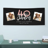 40 jaar en fabelroze en girale munten spandoek (Beurs)