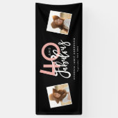 40 jaar en fabelroze en girale munten spandoek (Verticaal)